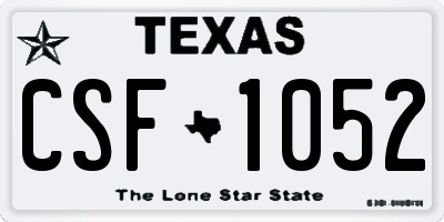 TX license plate CSF1052