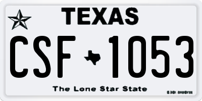 TX license plate CSF1053