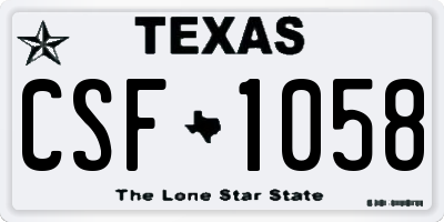 TX license plate CSF1058