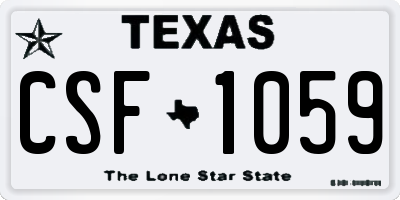 TX license plate CSF1059