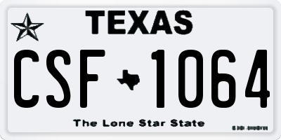 TX license plate CSF1064