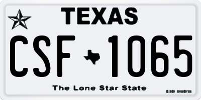 TX license plate CSF1065