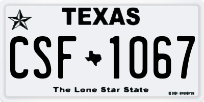 TX license plate CSF1067