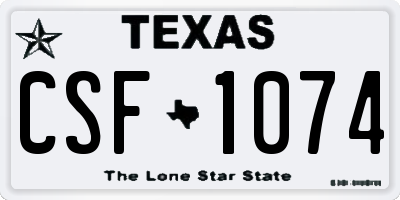 TX license plate CSF1074