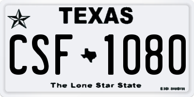 TX license plate CSF1080