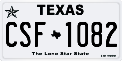 TX license plate CSF1082