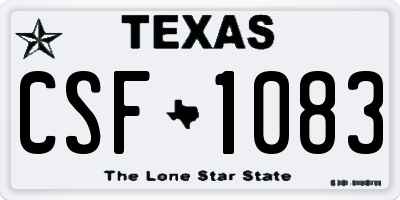TX license plate CSF1083
