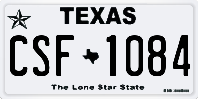 TX license plate CSF1084