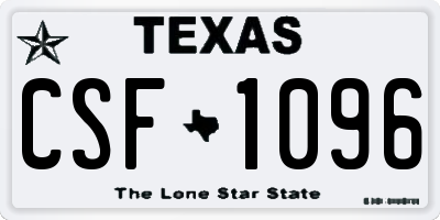 TX license plate CSF1096