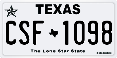 TX license plate CSF1098