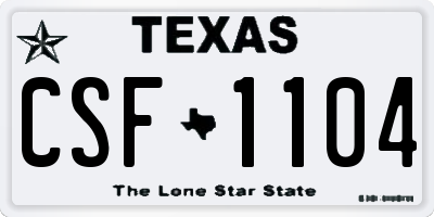 TX license plate CSF1104