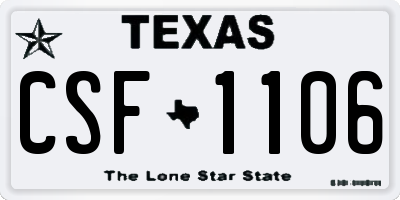 TX license plate CSF1106