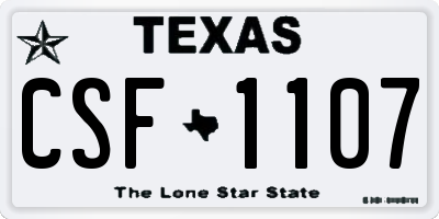 TX license plate CSF1107