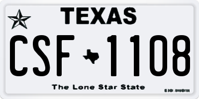 TX license plate CSF1108