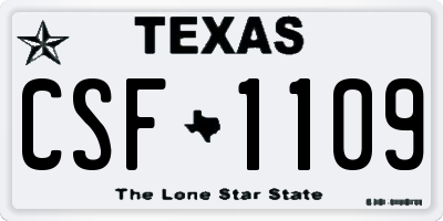 TX license plate CSF1109