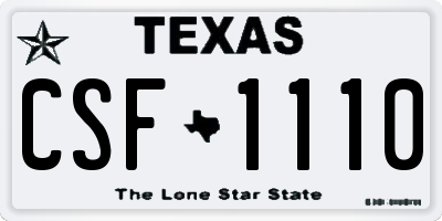 TX license plate CSF1110
