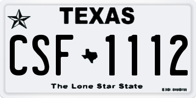 TX license plate CSF1112