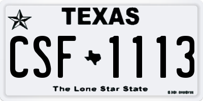 TX license plate CSF1113