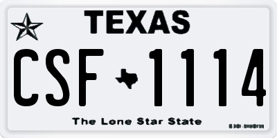 TX license plate CSF1114