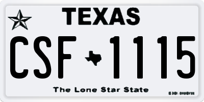 TX license plate CSF1115