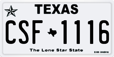 TX license plate CSF1116