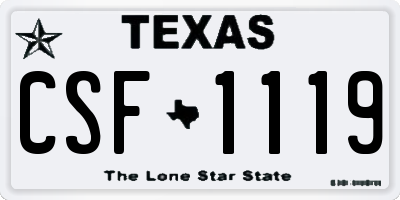 TX license plate CSF1119