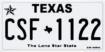TX license plate CSF1122