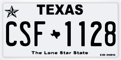 TX license plate CSF1128