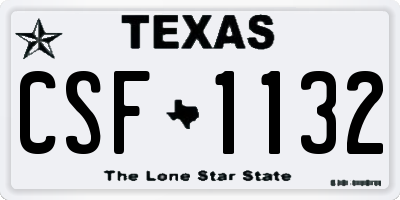 TX license plate CSF1132