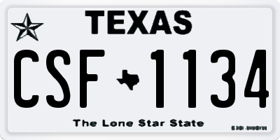 TX license plate CSF1134