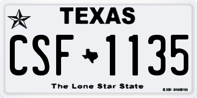 TX license plate CSF1135
