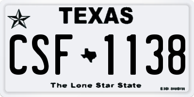 TX license plate CSF1138