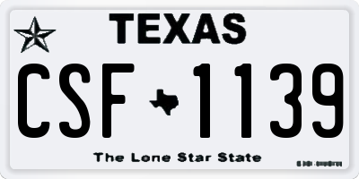 TX license plate CSF1139