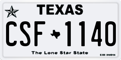 TX license plate CSF1140