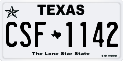 TX license plate CSF1142