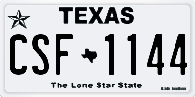 TX license plate CSF1144