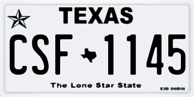 TX license plate CSF1145