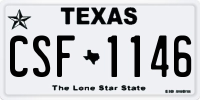 TX license plate CSF1146