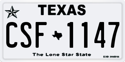 TX license plate CSF1147