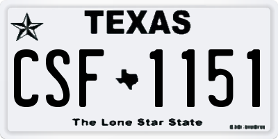 TX license plate CSF1151