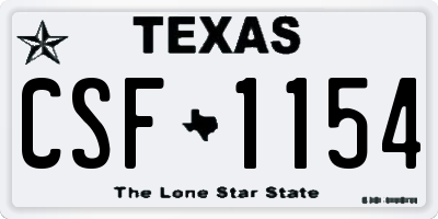 TX license plate CSF1154