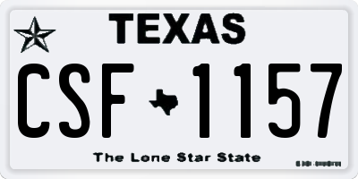 TX license plate CSF1157