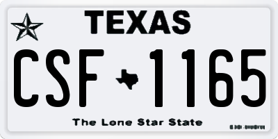 TX license plate CSF1165