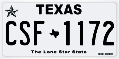 TX license plate CSF1172