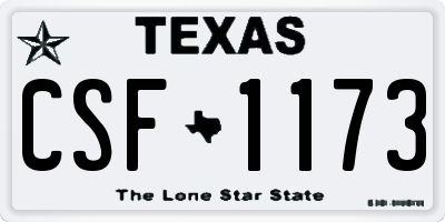 TX license plate CSF1173