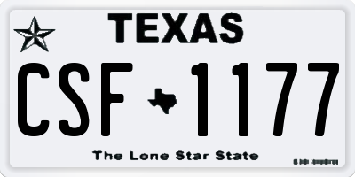 TX license plate CSF1177