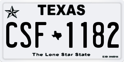 TX license plate CSF1182
