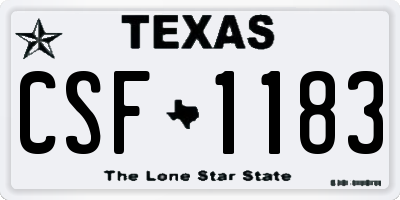 TX license plate CSF1183