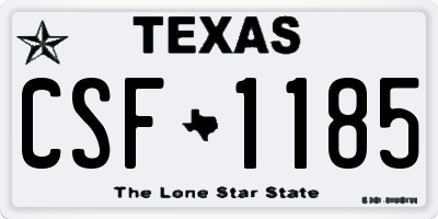 TX license plate CSF1185
