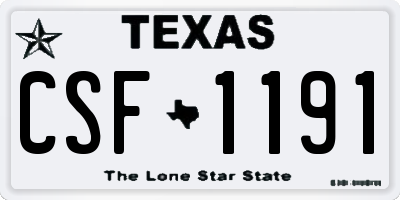 TX license plate CSF1191
